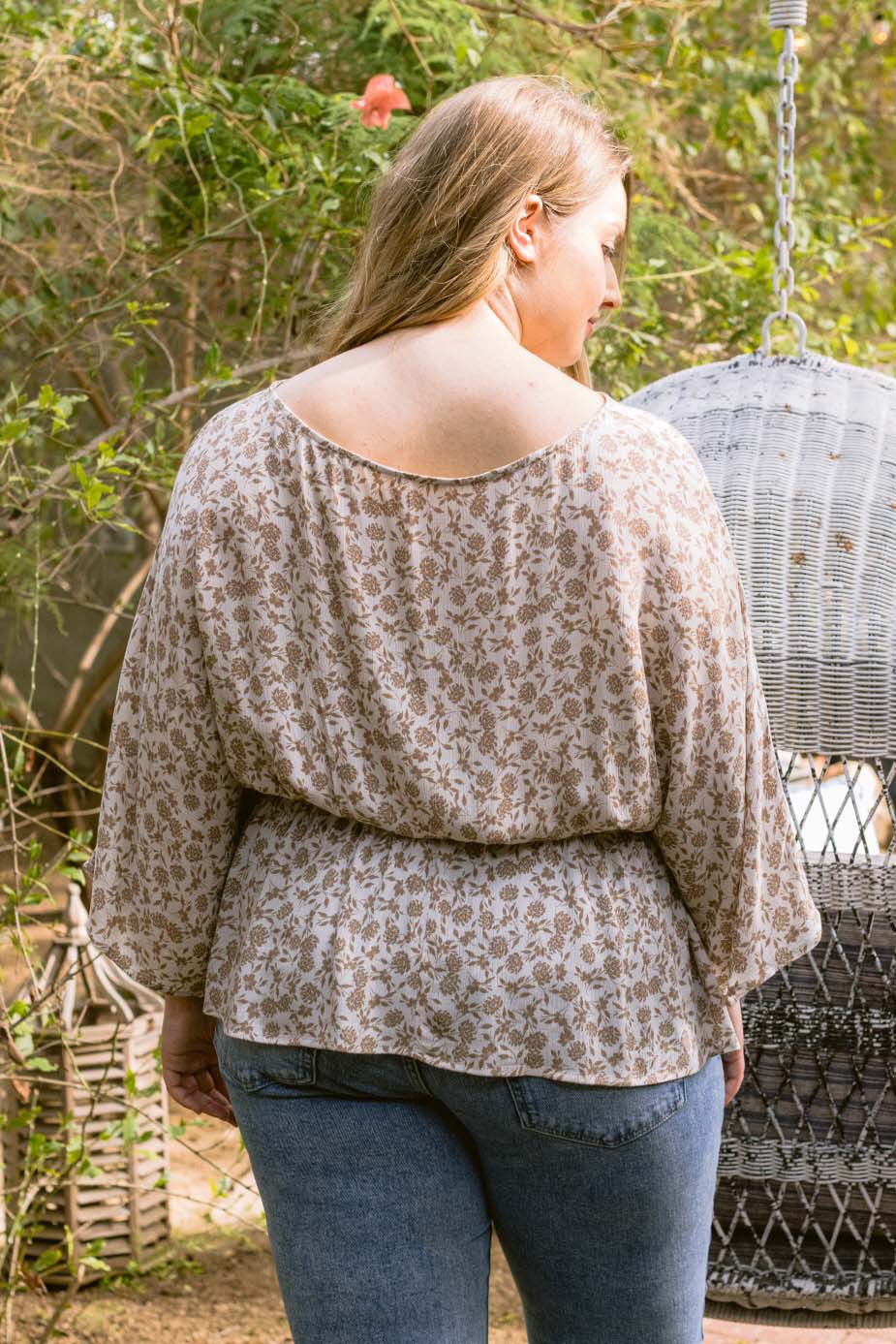 Soft Meadow Floral Peplum Blouse