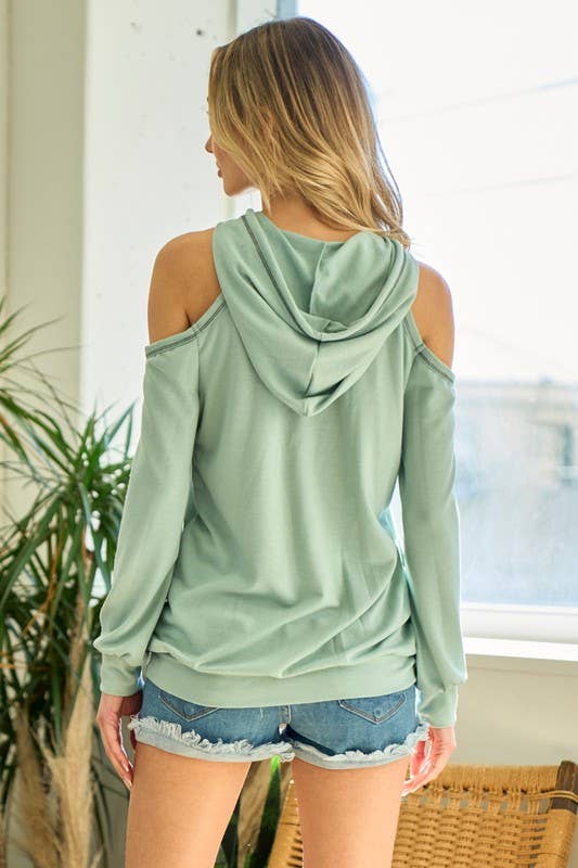 Call Me Cozy Cold Shoulder Hoodie