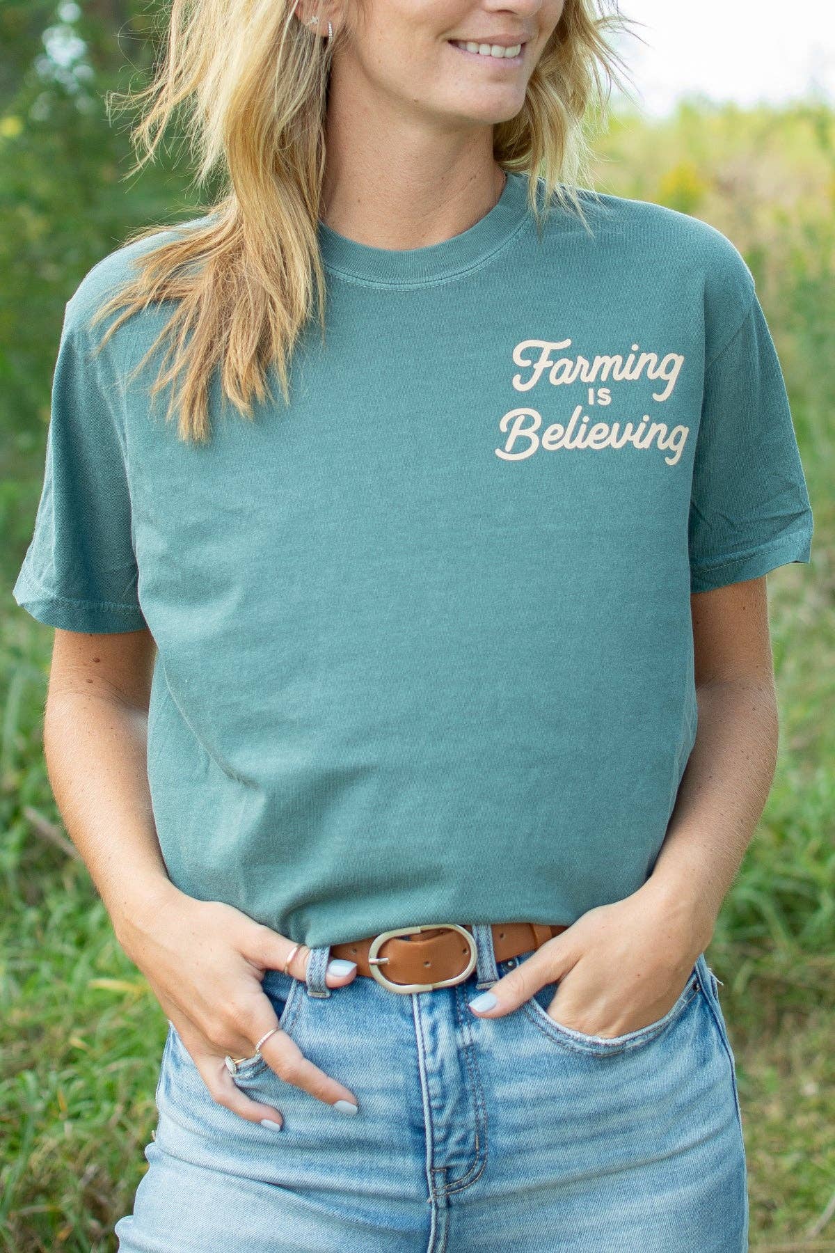 Western 'Farming Is Believing' Graphic Women's Tee