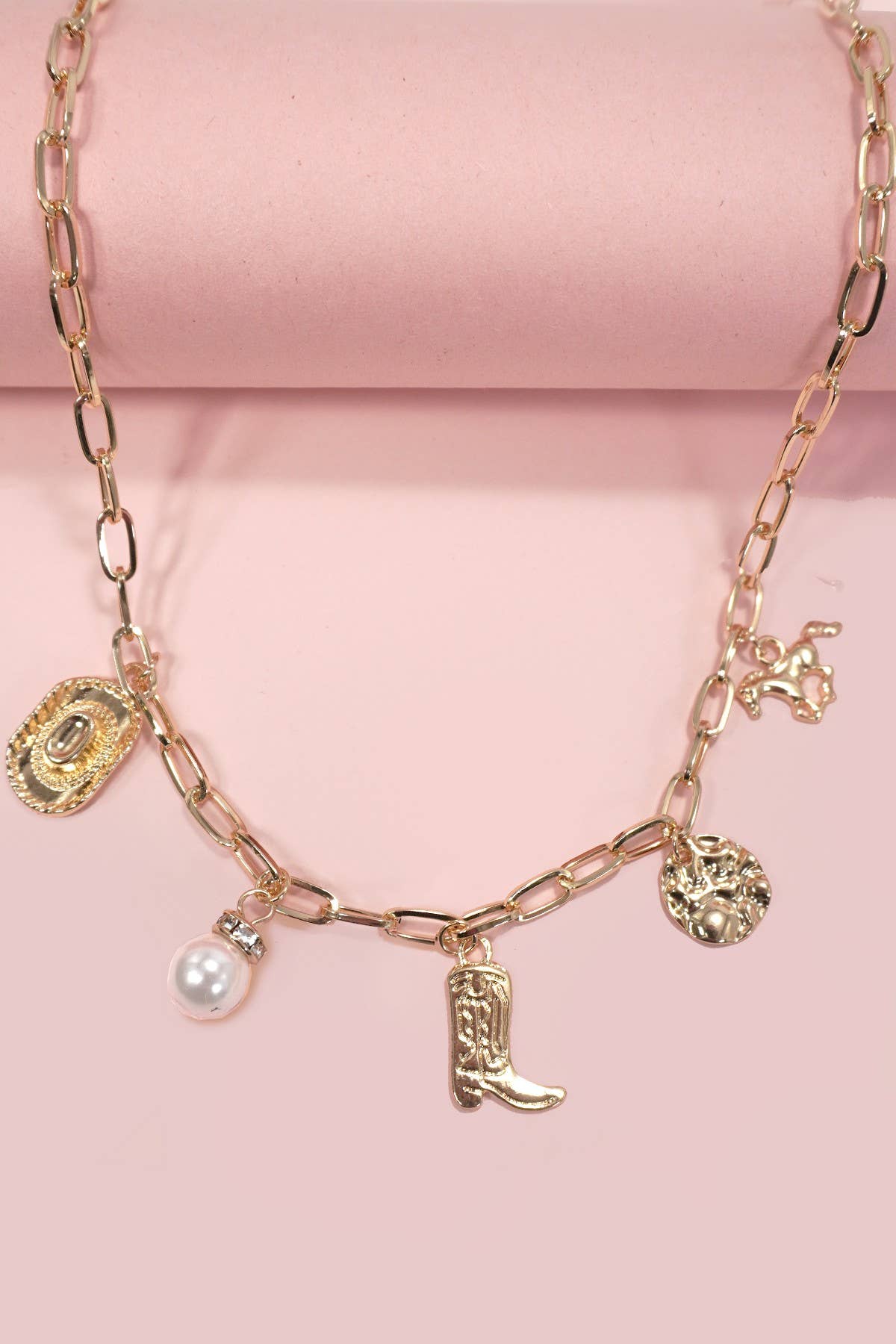 Western Charm Necklace – Boot, Star, Hat & Horseshoe