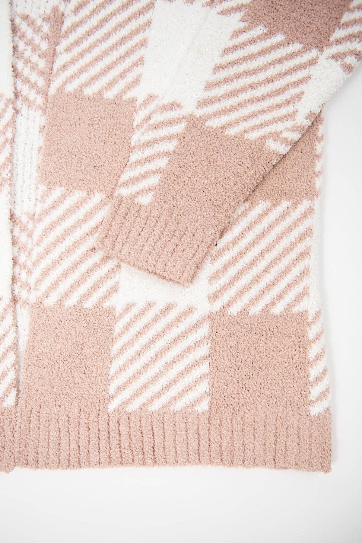 Cozy Plaid Open-Front Cardigan