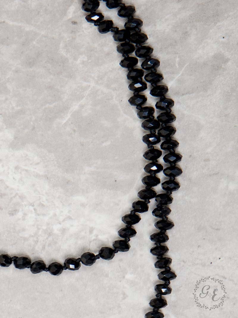 Essential Double Wrap Beaded Necklace – Black