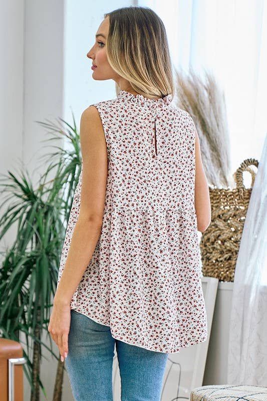Floral Daydream Mockneck Tunic Tank