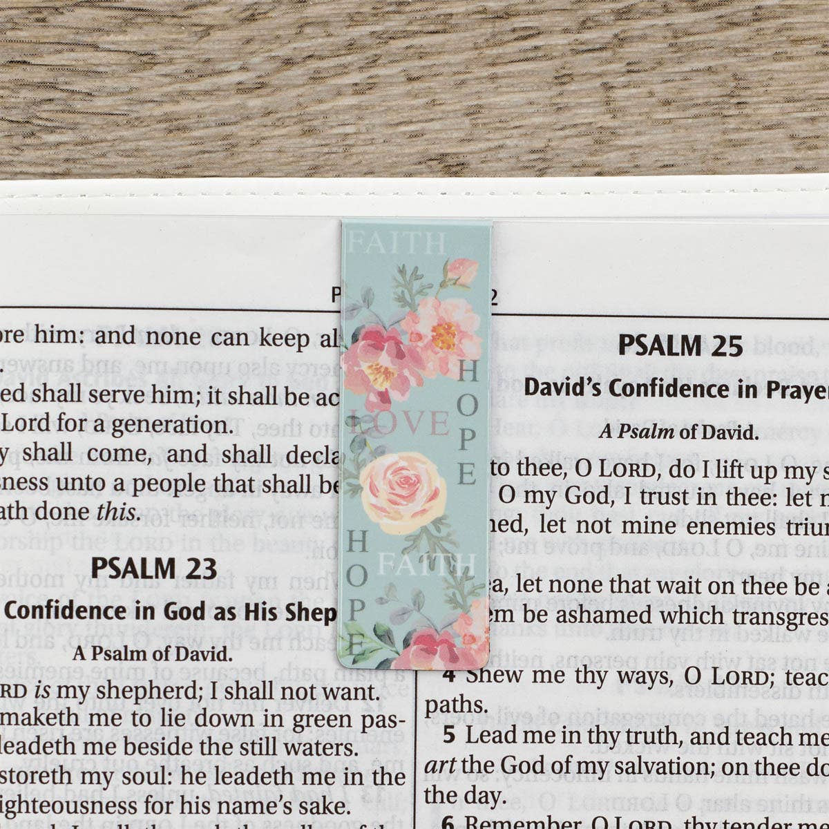 Faith Hope Love Magnetic Bookmark Set – Vintage Floral Christian Bookmarks (6-Pack)