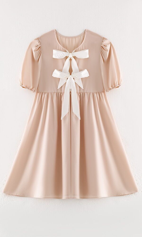 Grace & Charm Bow Front Babydoll Dress
