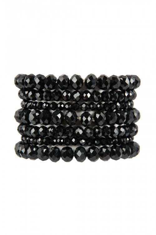 Black Hematite Seven Strand Stretch Bracelet