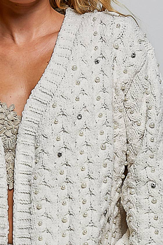 Pearls & Prosecco Chenille Cardigan
