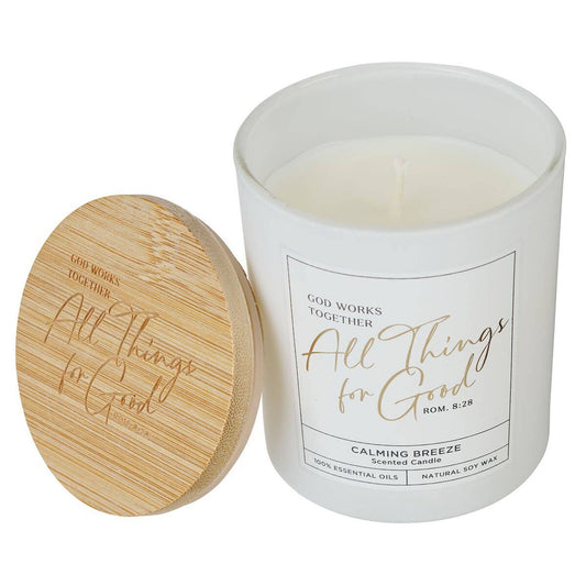 All Things For Good Candle – Romans 8:28 Calming Breeze Soy Candle