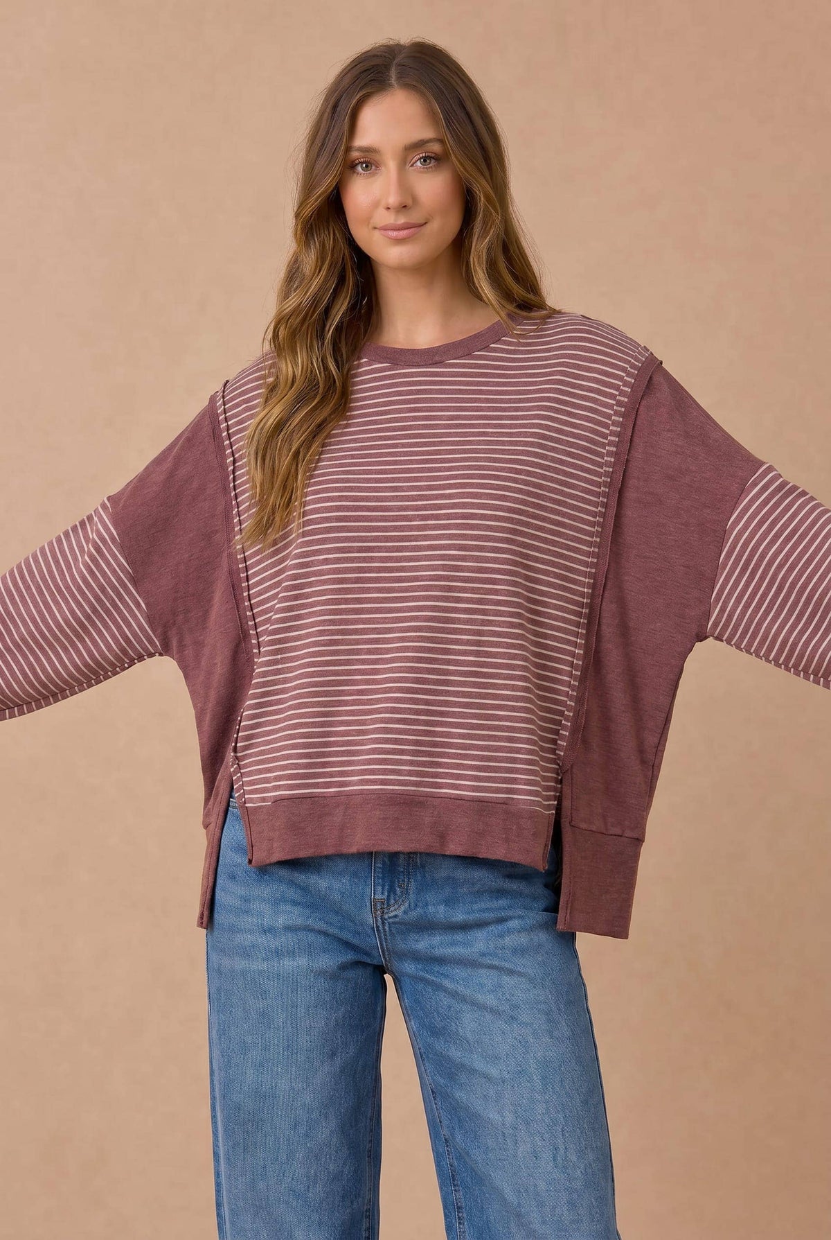 Easy Days Striped Color Block Pullover
