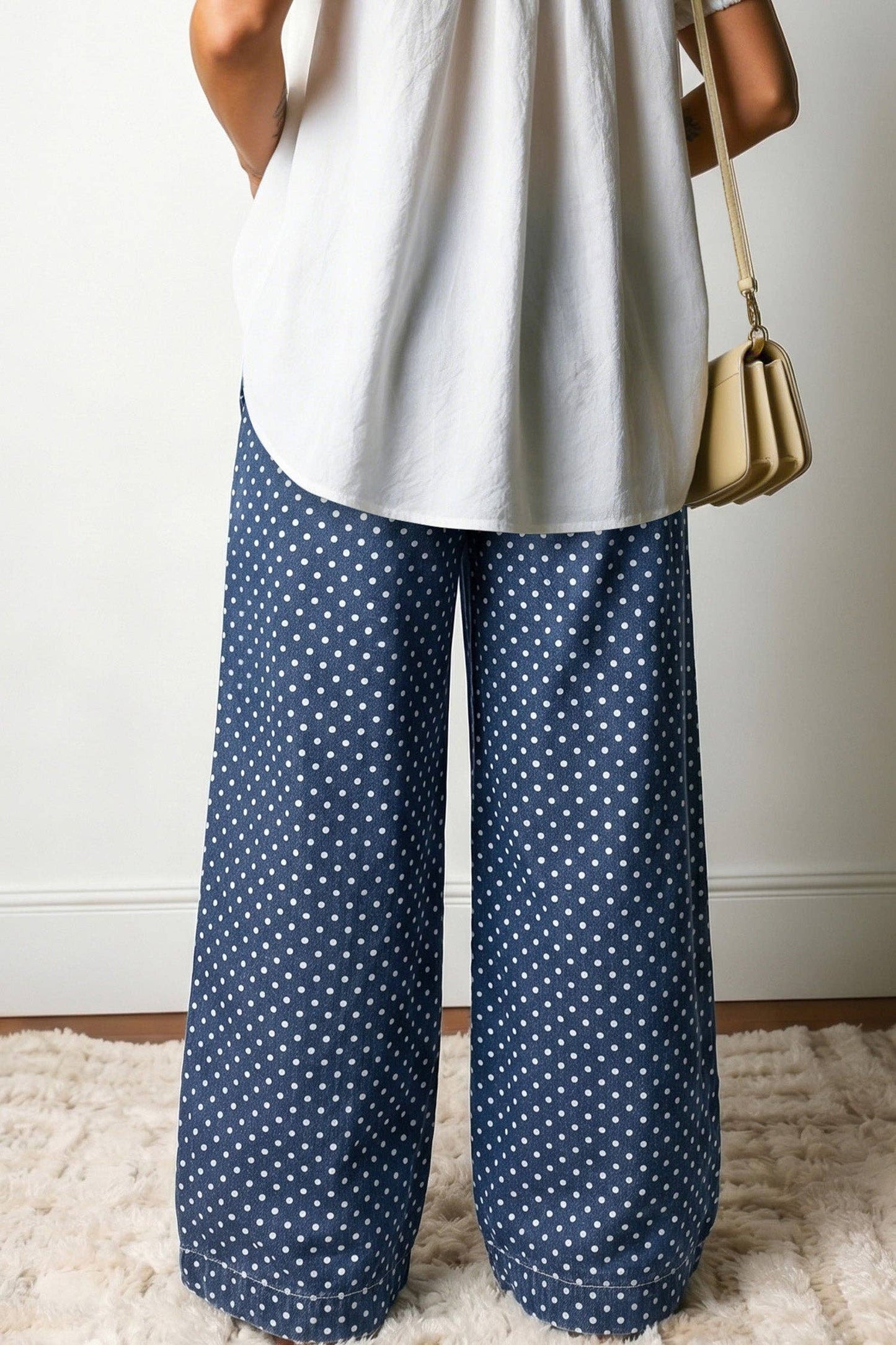Polka Dot Wide Leg Jeans High Waist Boutique Pants