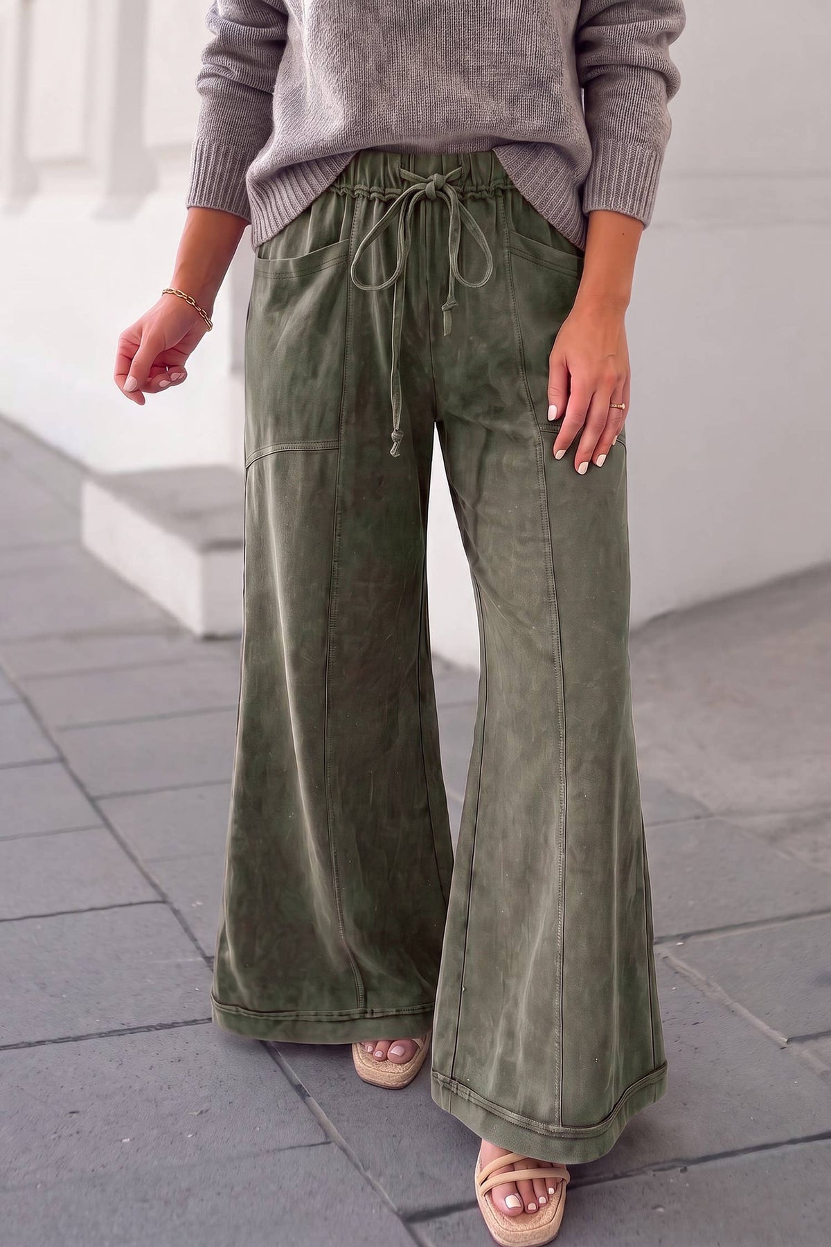 Free Spirit Washed Wide Leg Pan