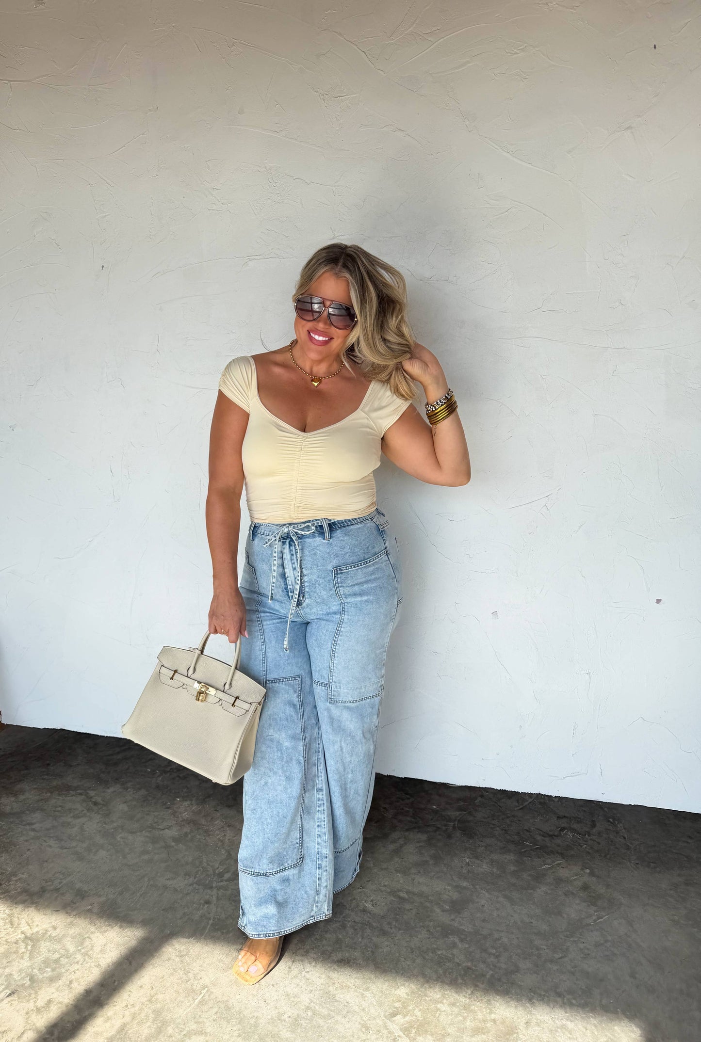 OUT AND ABOUT CAP SLEEVE TOP