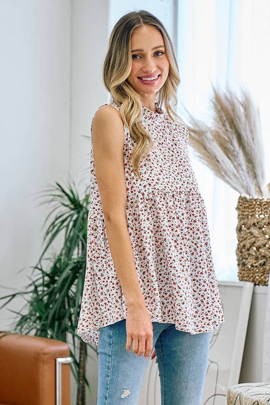 Floral Daydream Mockneck Tunic Tank