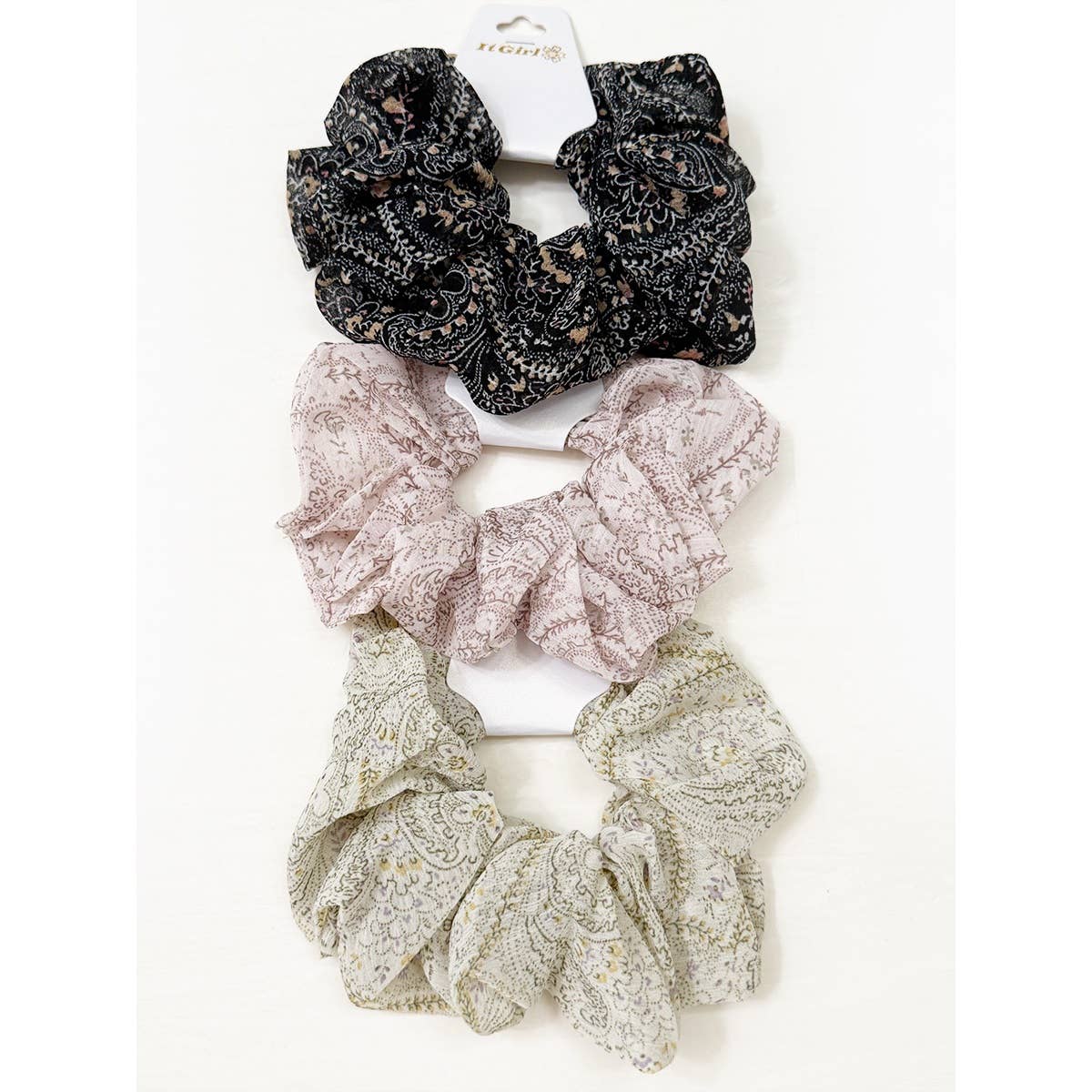 Soft Paisley Chiffon Scrunchie