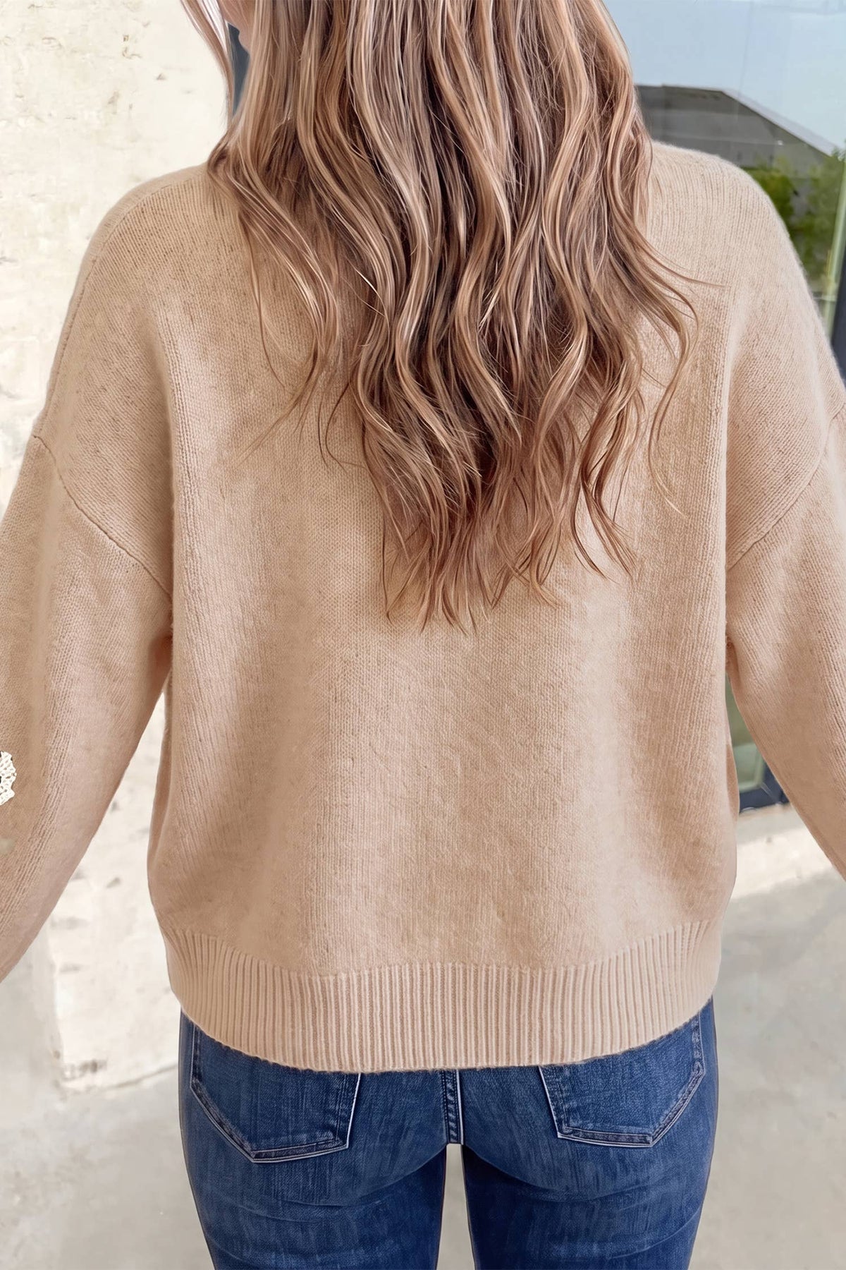 Wildflower Appliqué Knit Sweater