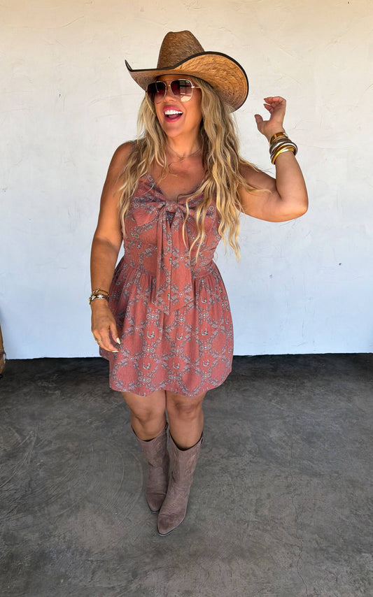Sienna Skies Bow Front Denim Dress