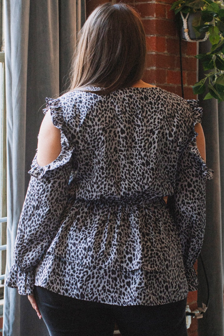 Wild at Heart Ruffle Cold Shoulder Blouse