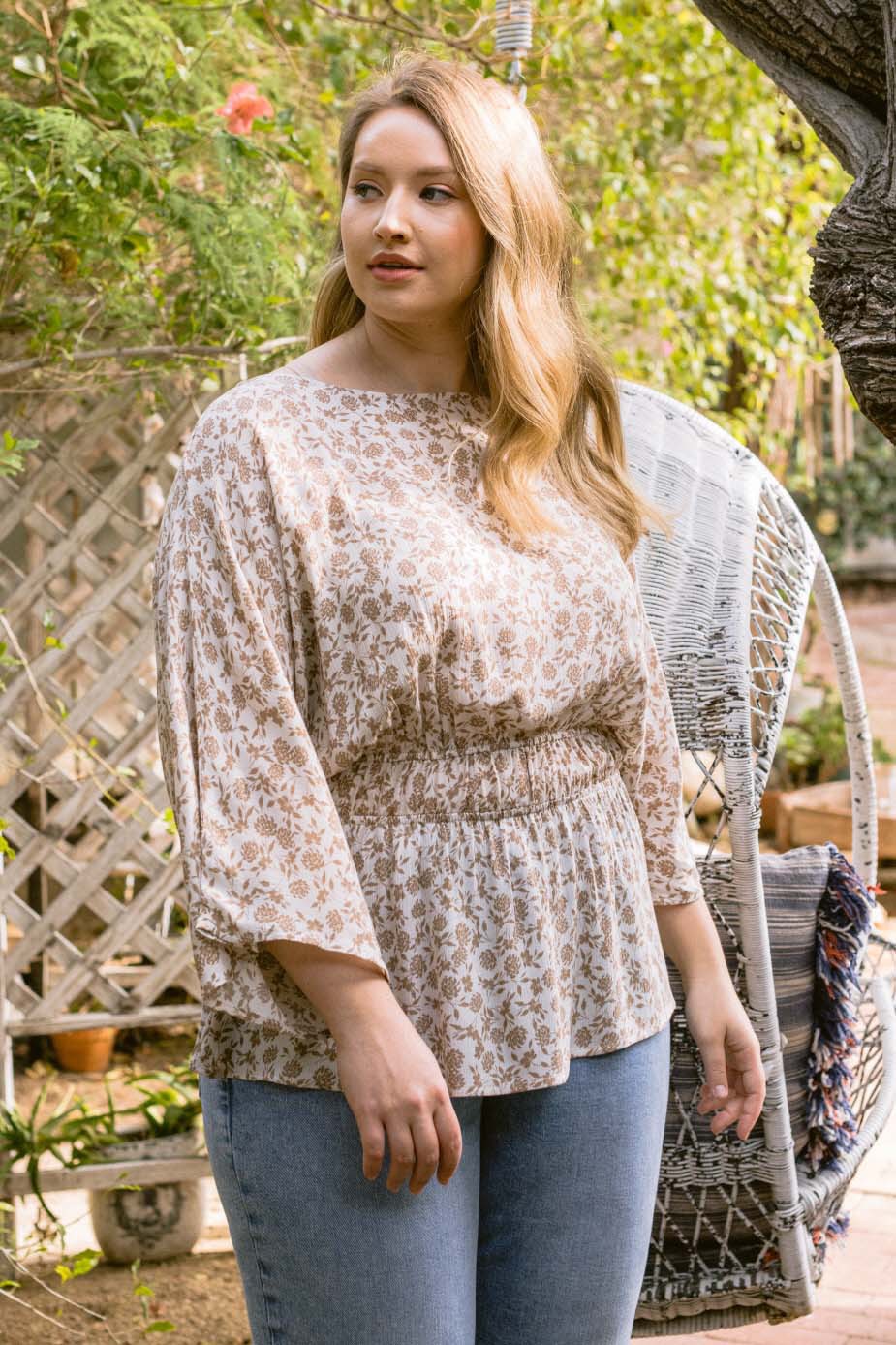 Soft Meadow Floral Peplum Blouse