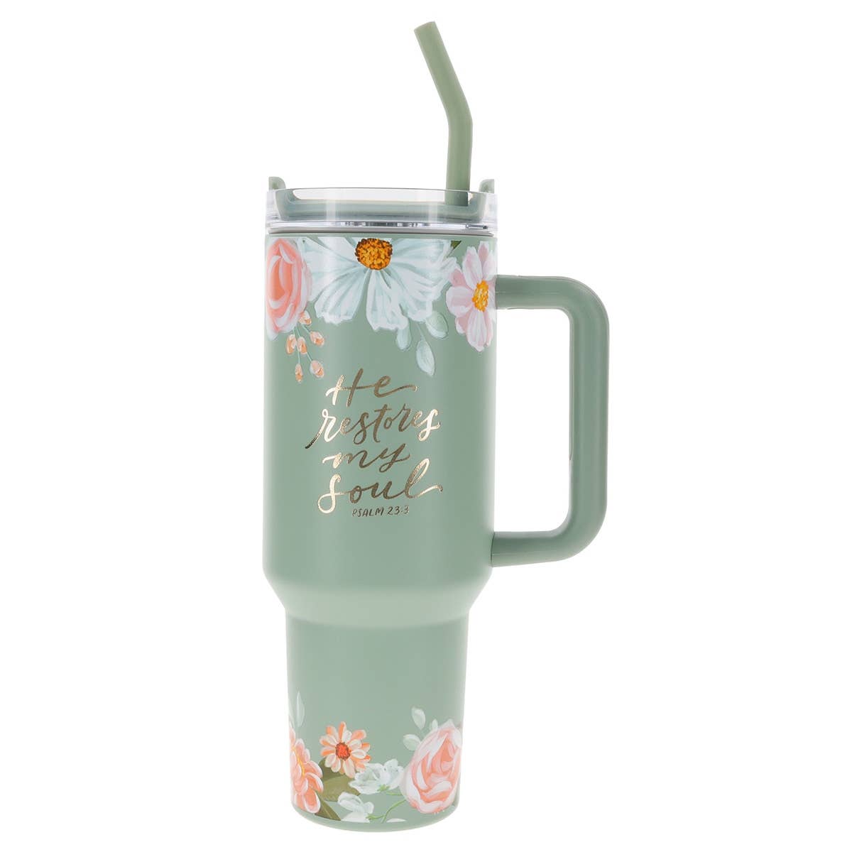 He Restores My Soul Tumbler – 40 oz Christian Stainless Steel Travel Cup