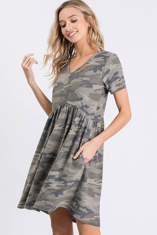 Camo Comfort Babydoll Dress