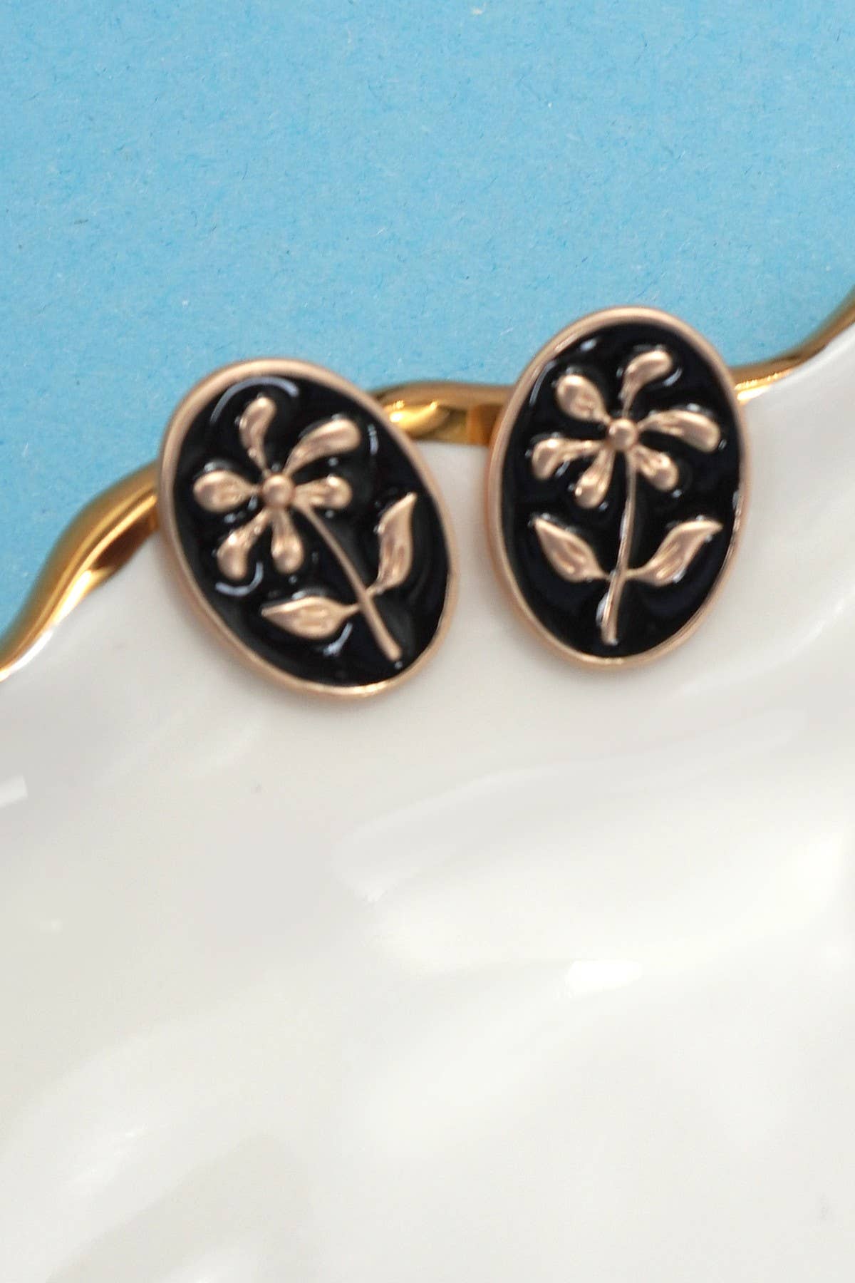 Golden Garden Flower Stud Earrings