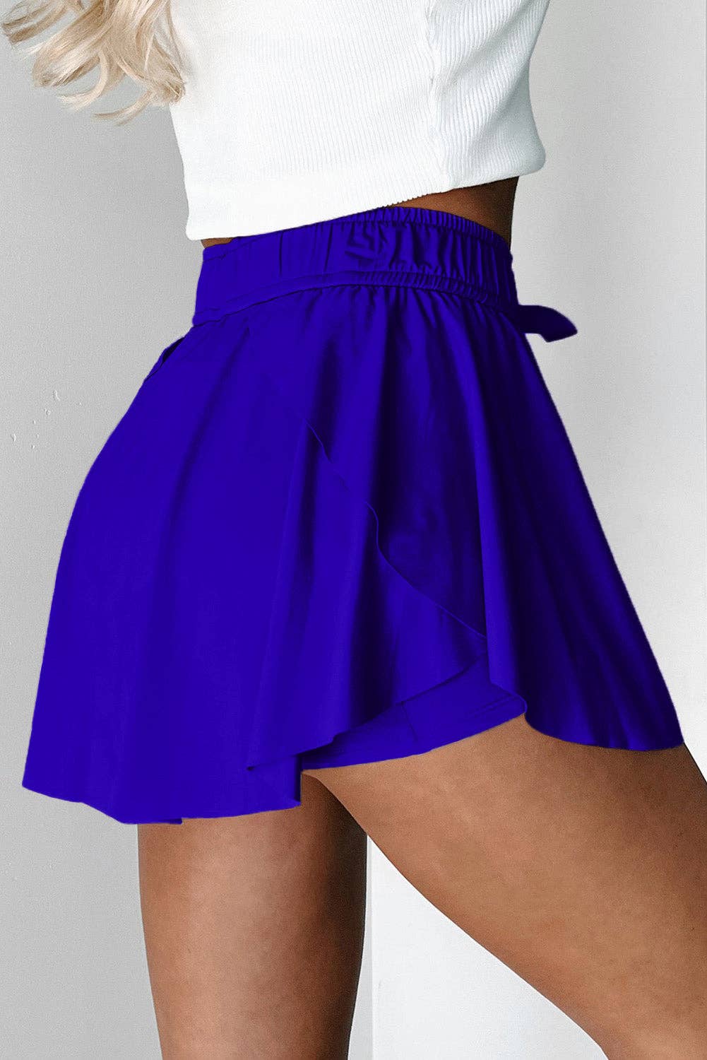 Flirty & Functional High Waist Skort – Adjustable Drawstring Active Style