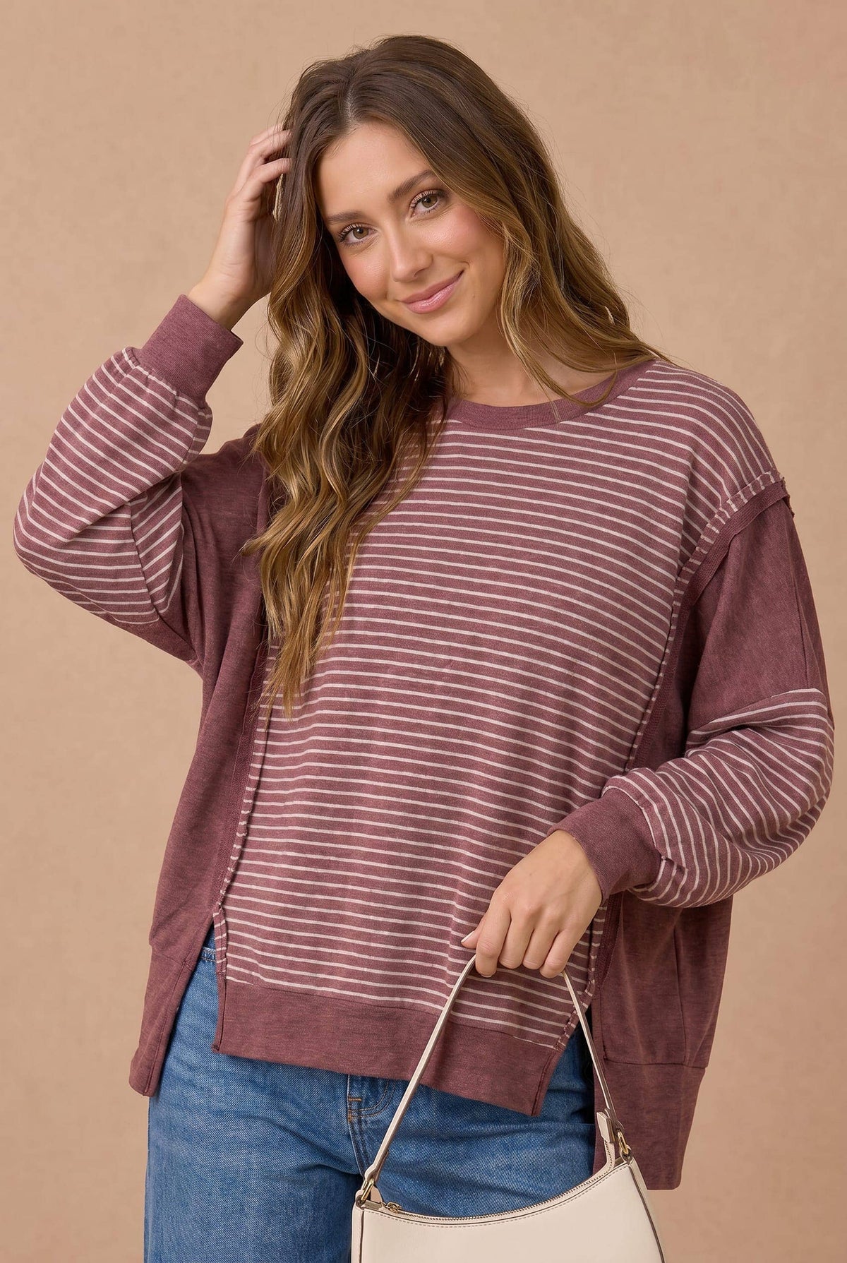Easy Days Striped Color Block Pullover