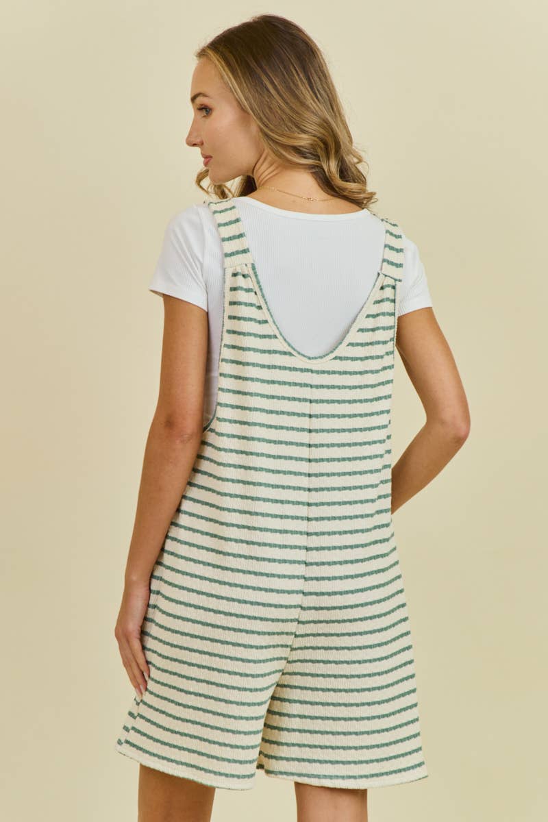 Stripes & Cream Pocket Romper