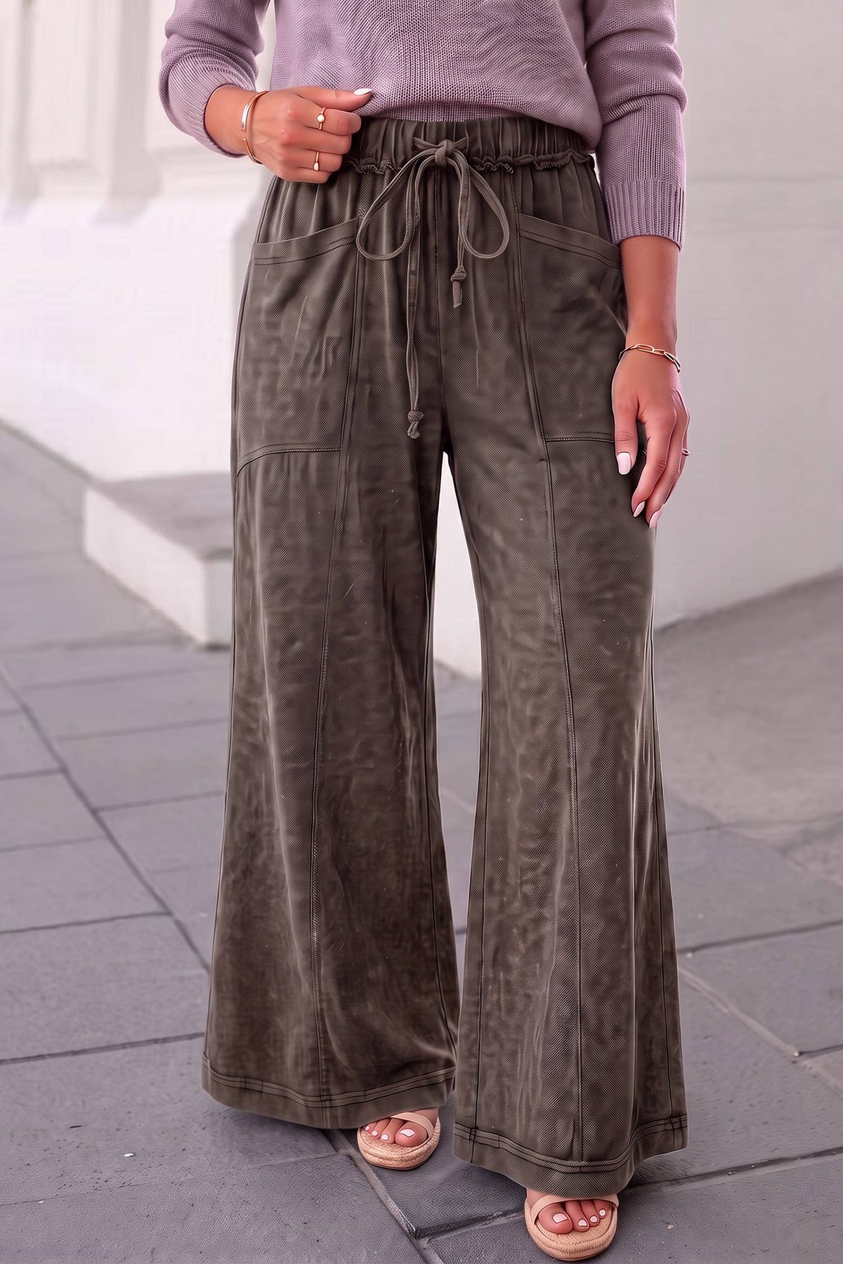 Free Spirit Washed Wide Leg Pan