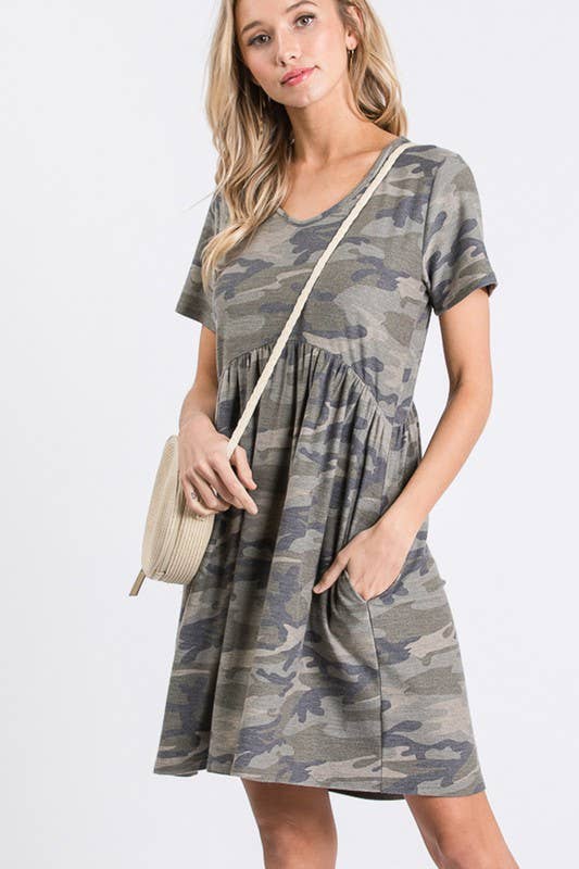 Camo Comfort Babydoll Dress