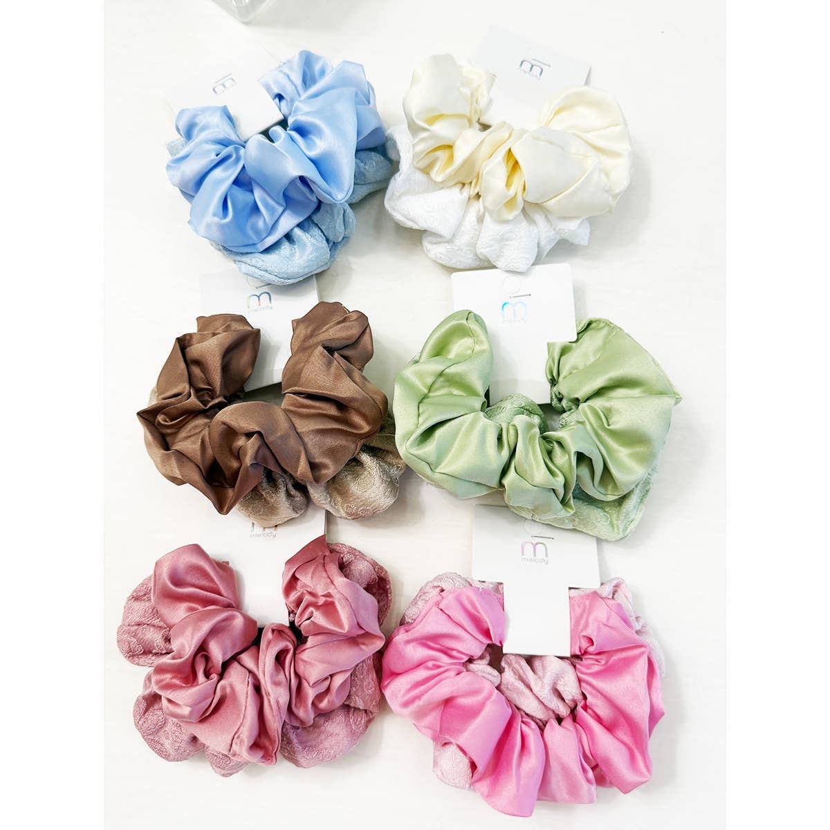 Satin & Textured Scrunchie Duo
