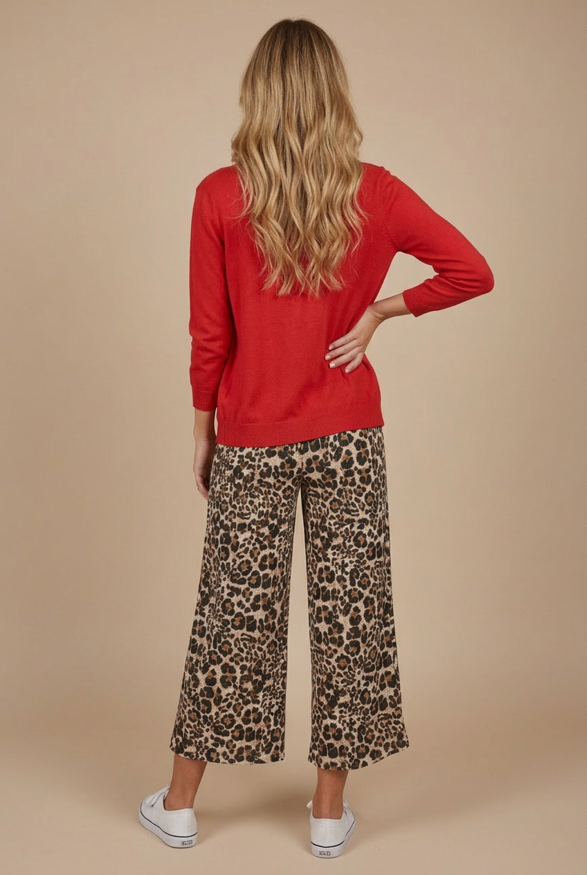 Wildly Chic Wide Leg Leopard Pants