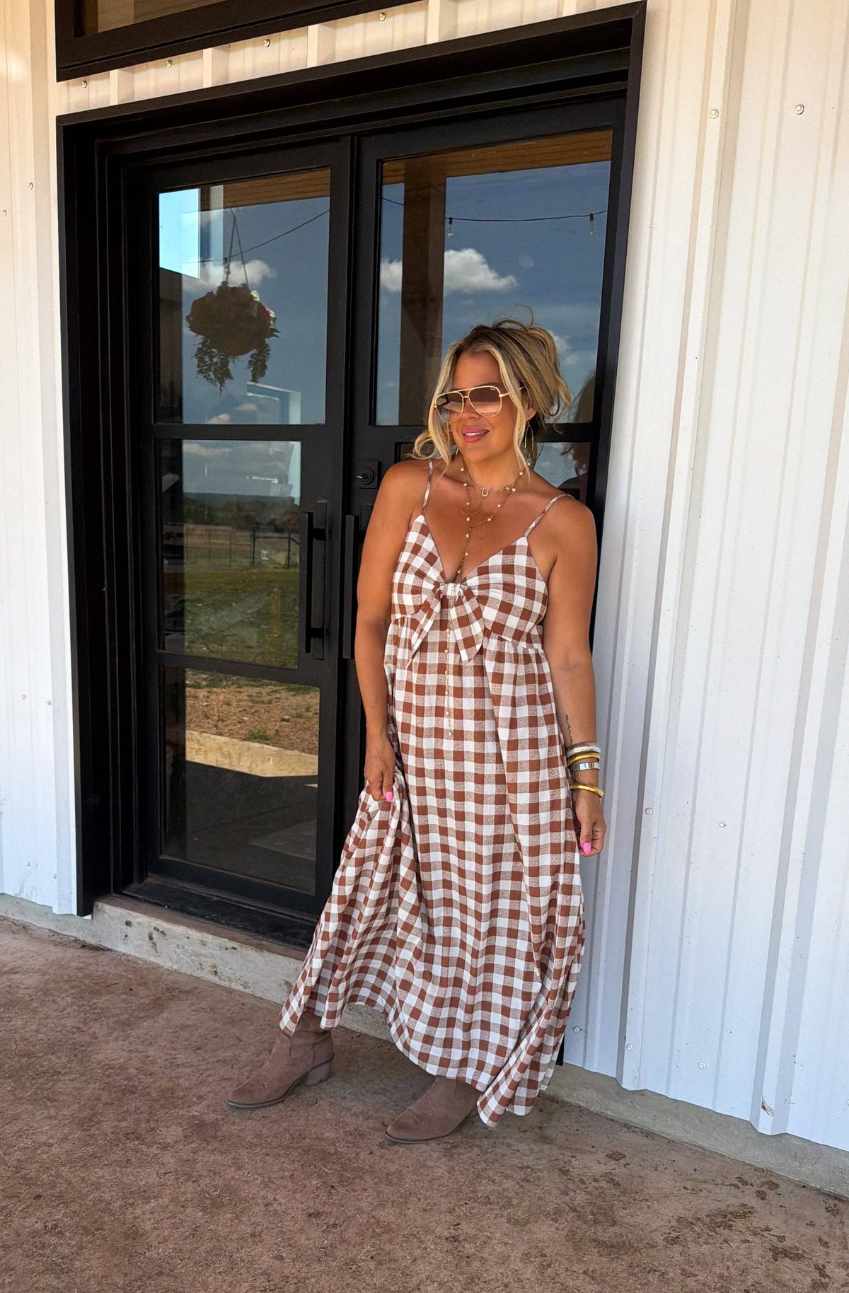 Harvest Gingham Maxi Dress