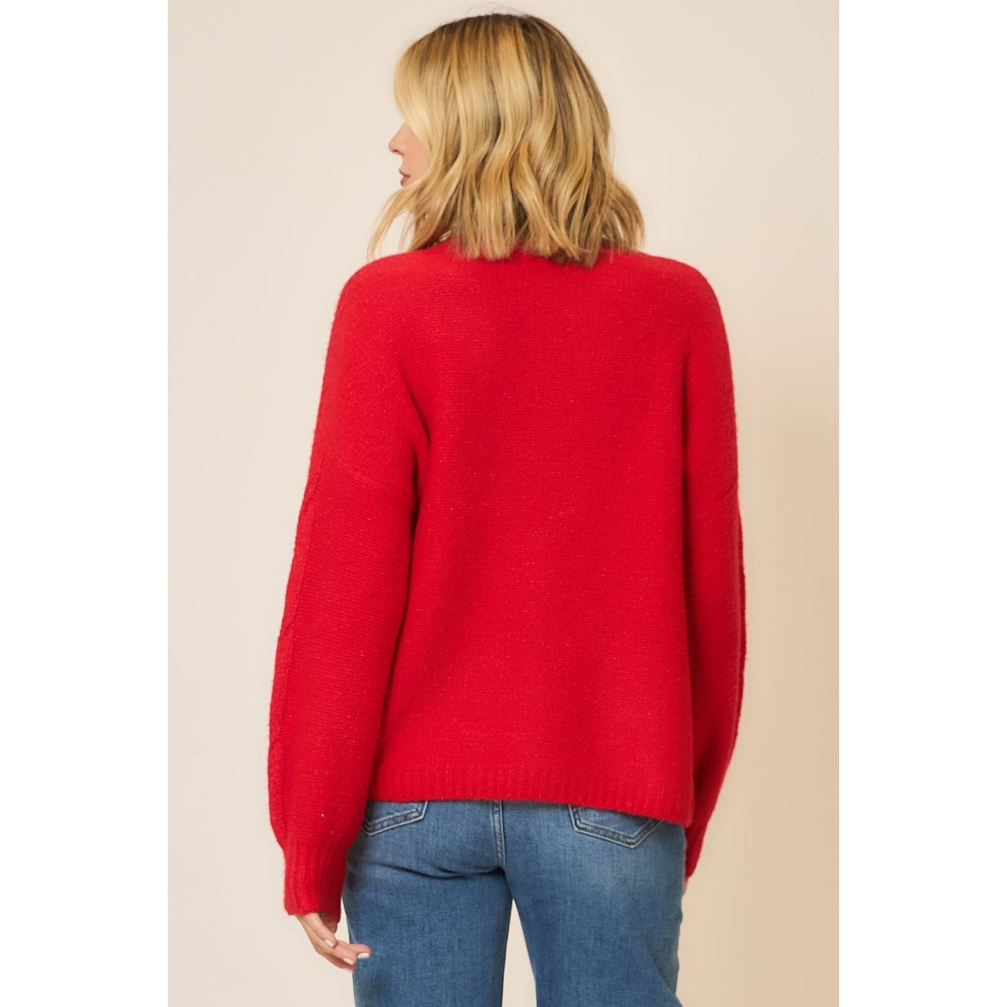 Soft Brushed Embroidered Bow Knit Sweater