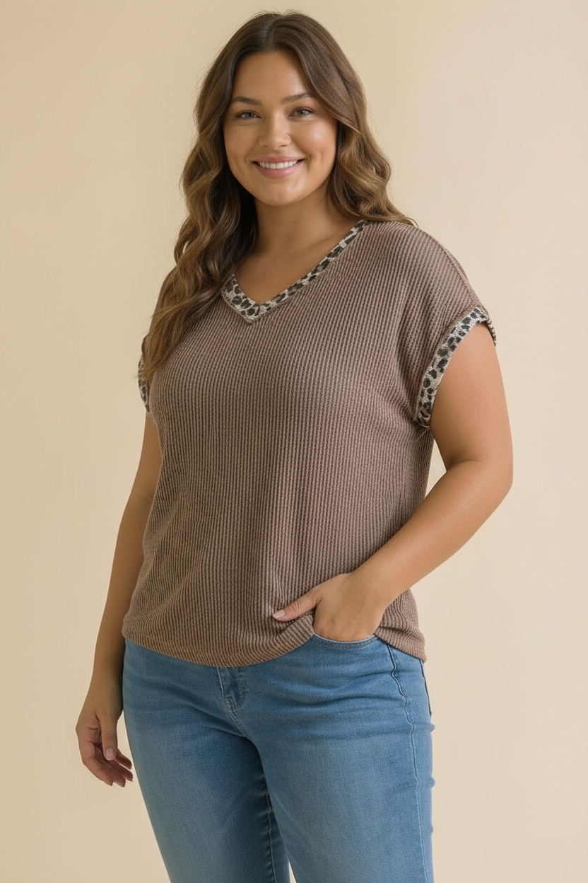 Wild at Heart Rib Knit Top