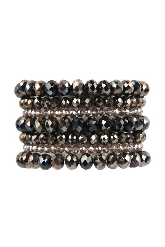 Black Hematite Seven Strand Stretch Bracelet