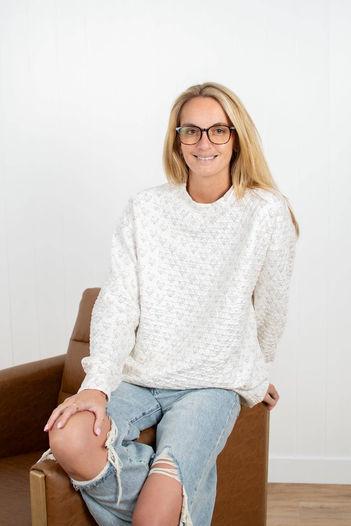 Cozy Coop Quilted Chicken Sweater