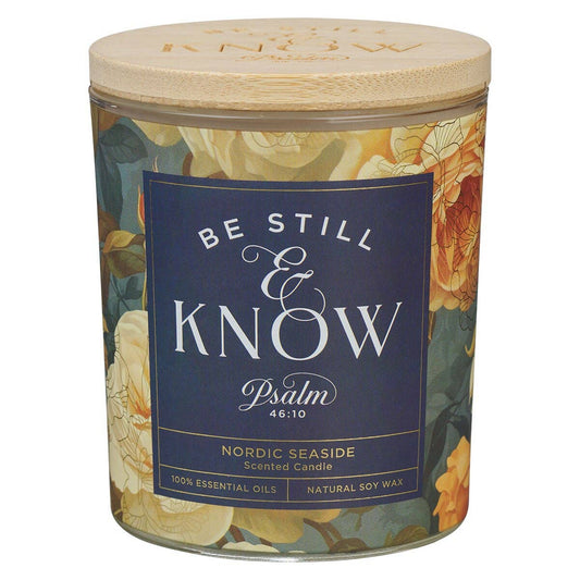 Be Still and Know Candle – Psalm 46:10 Nordic Seaside Soy Candle