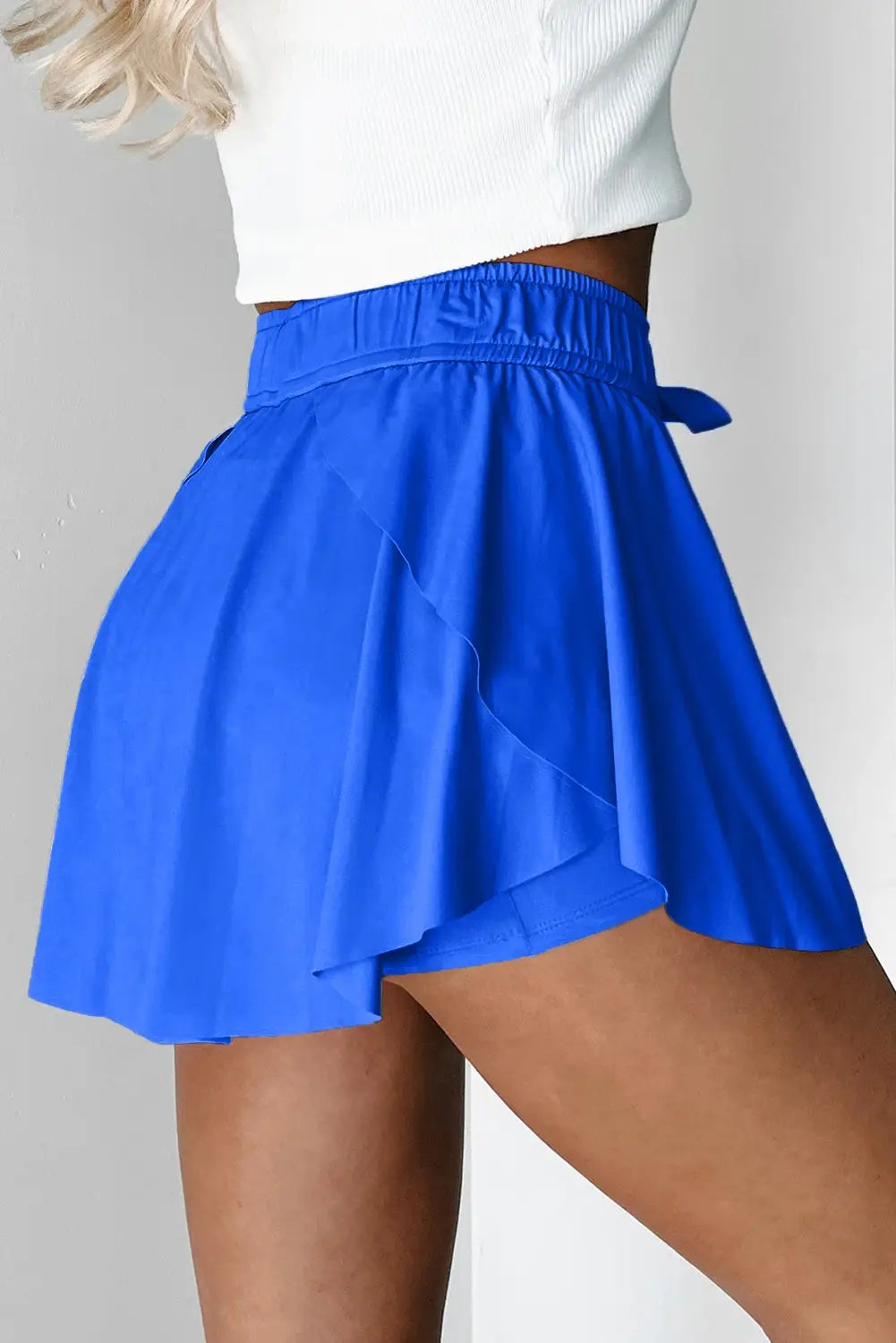 Flirty & Functional High Waist Skort – Adjustable Drawstring Active Style