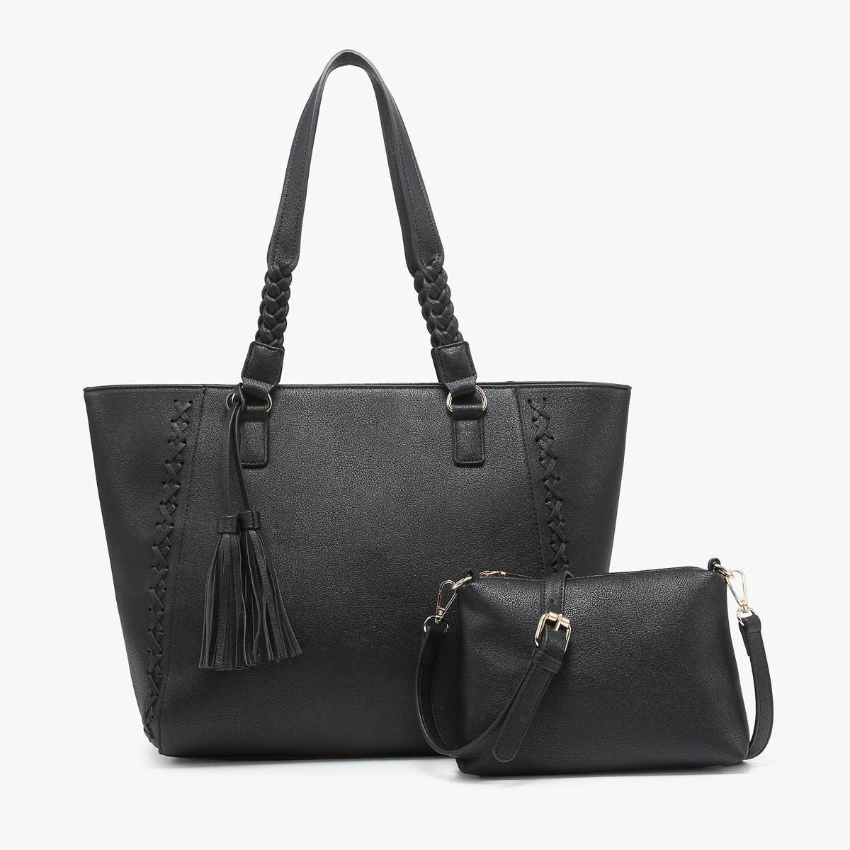Lisa Braided Tote & Crossbody Set