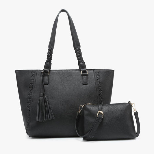 Lisa Braided Tote & Crossbody Set
