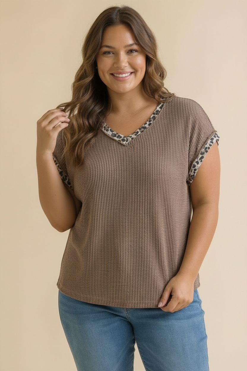Wild at Heart Rib Knit Top