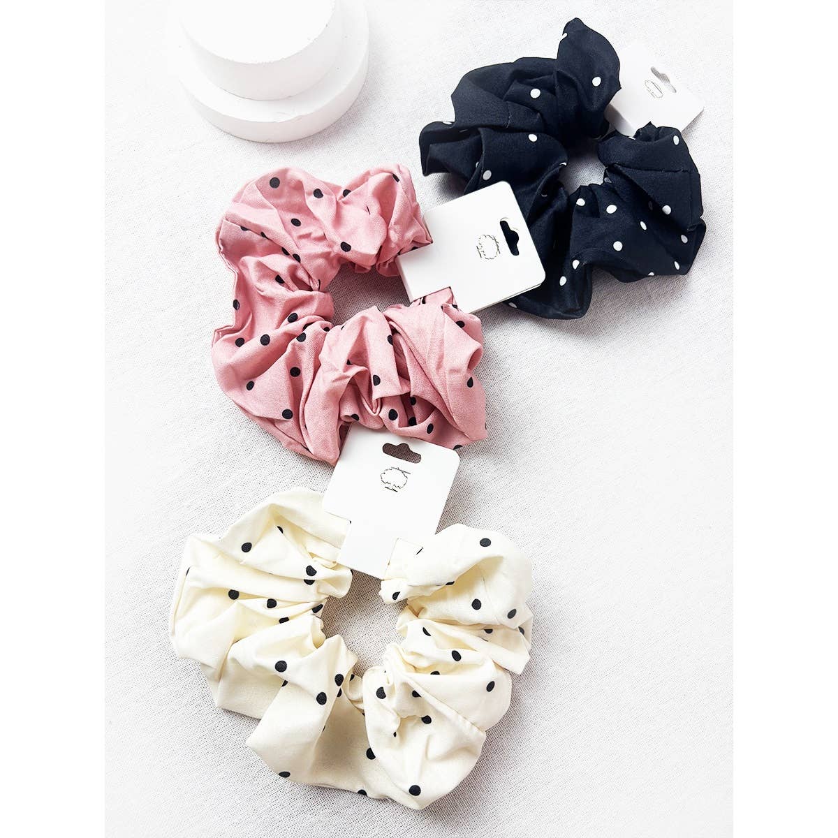 Polka Dot Woven Scrunchie