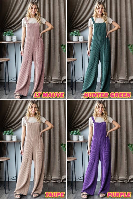 EP6810-10 SLEEVELESS SOLID URBAN RIBBED JUMPSUITS