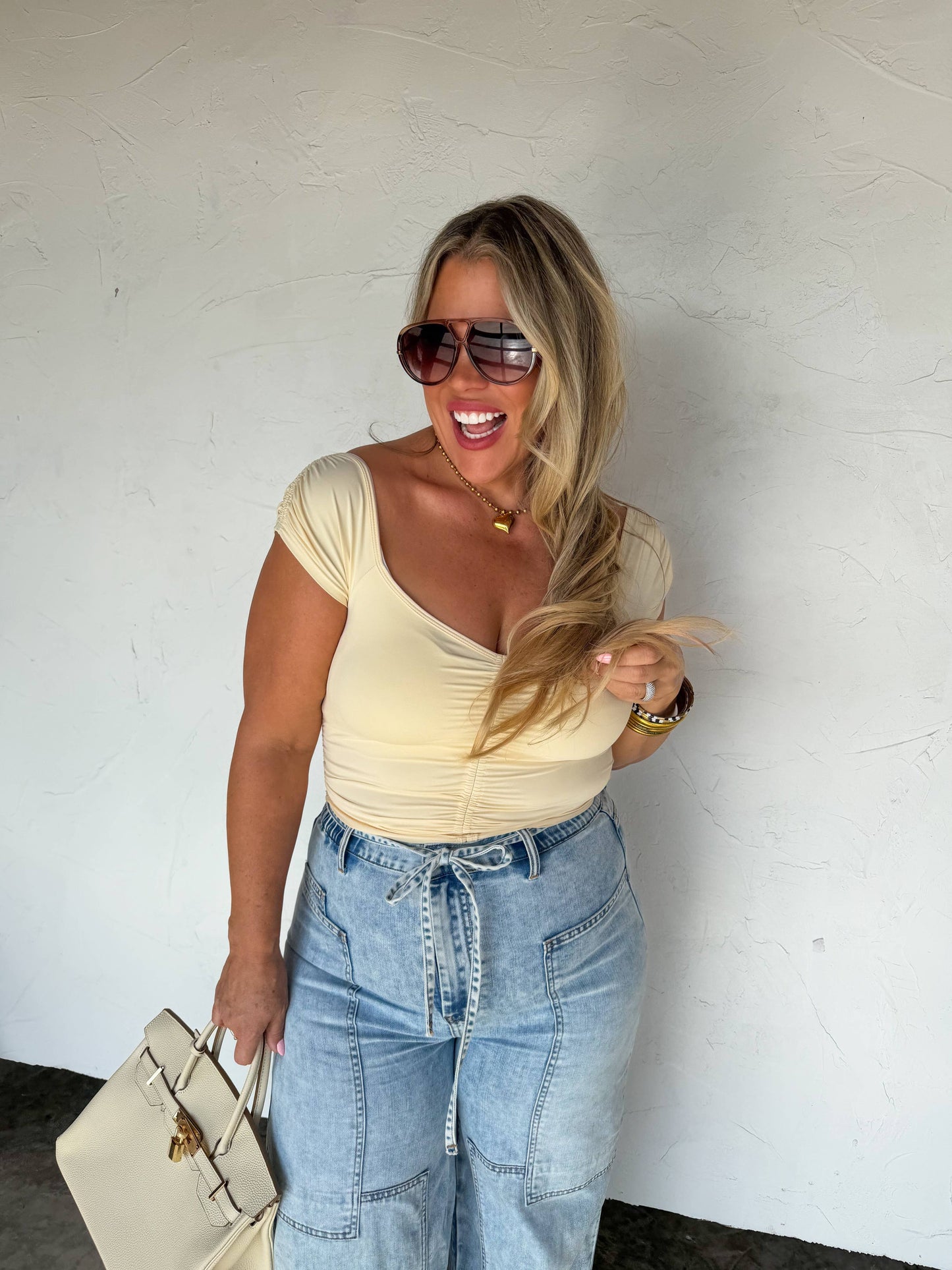 OUT AND ABOUT CAP SLEEVE TOP