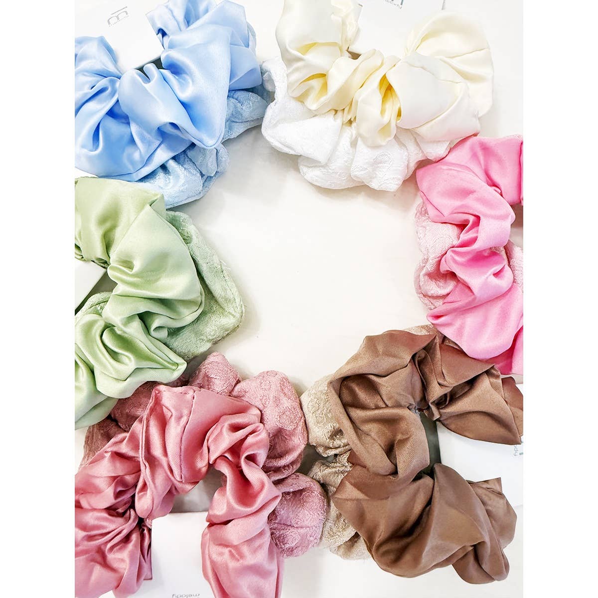 Satin & Textured Scrunchie Duo