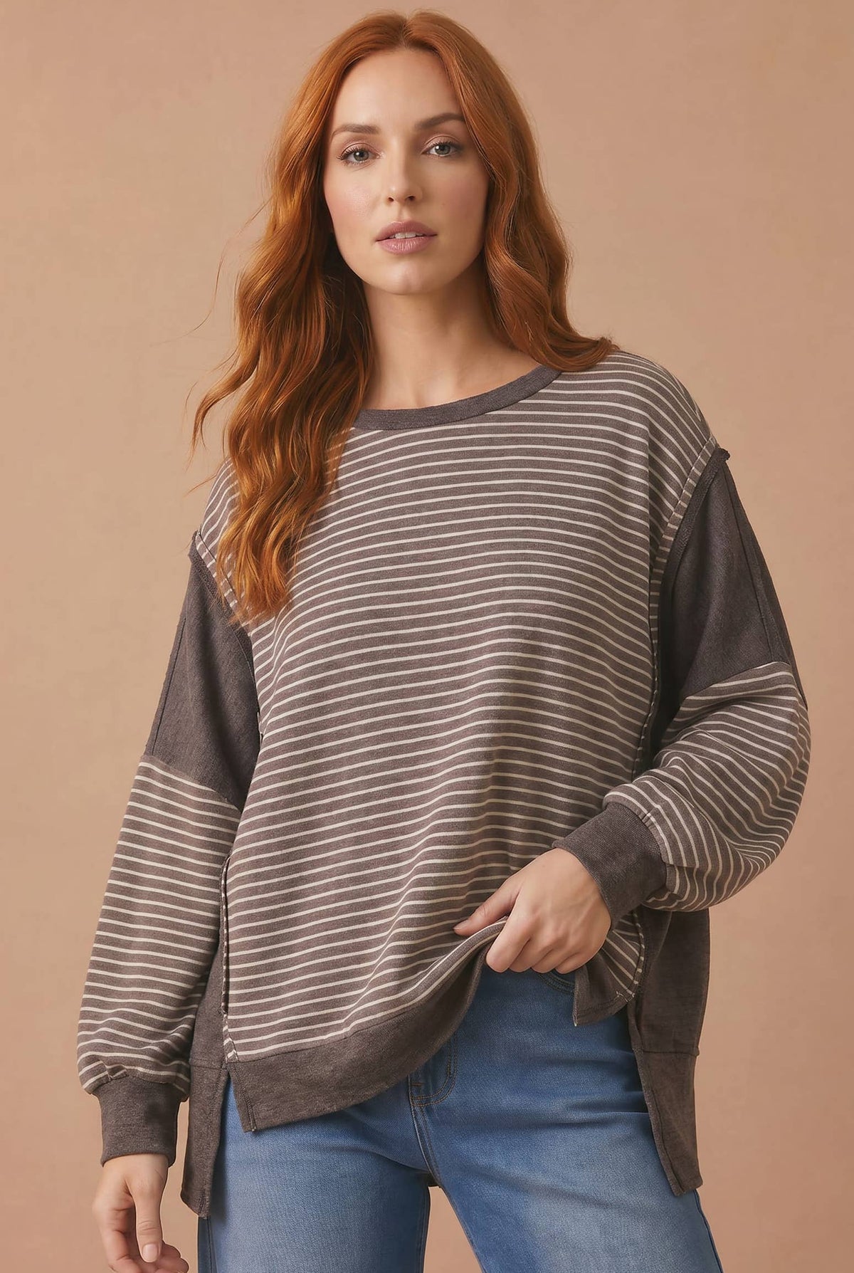 Easy Days Striped Color Block Pullover