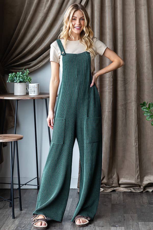 EP6810-10 SLEEVELESS SOLID URBAN RIBBED JUMPSUITS