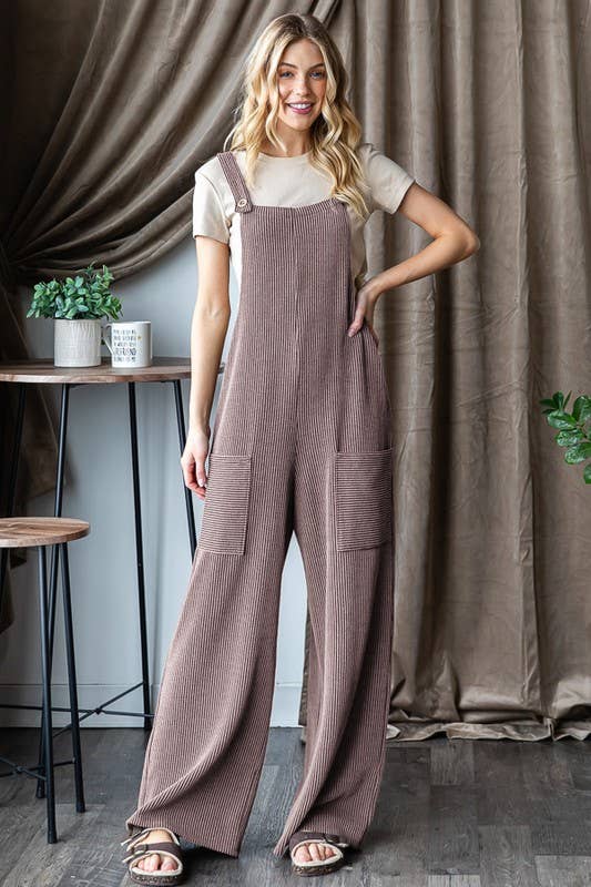 EP6810-10 SLEEVELESS SOLID URBAN RIBBED JUMPSUITS