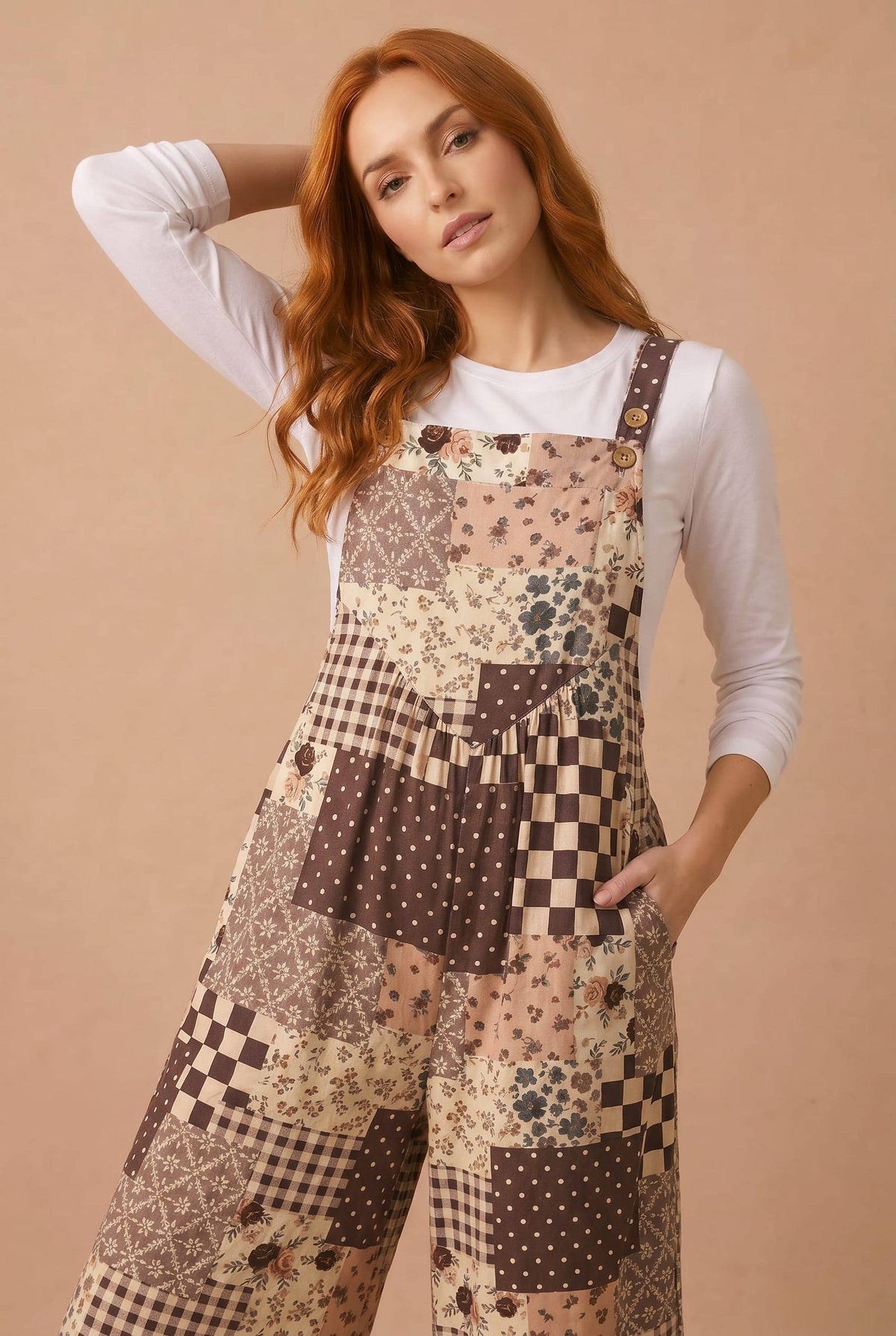 Boho Bloom Patchwork Overalls